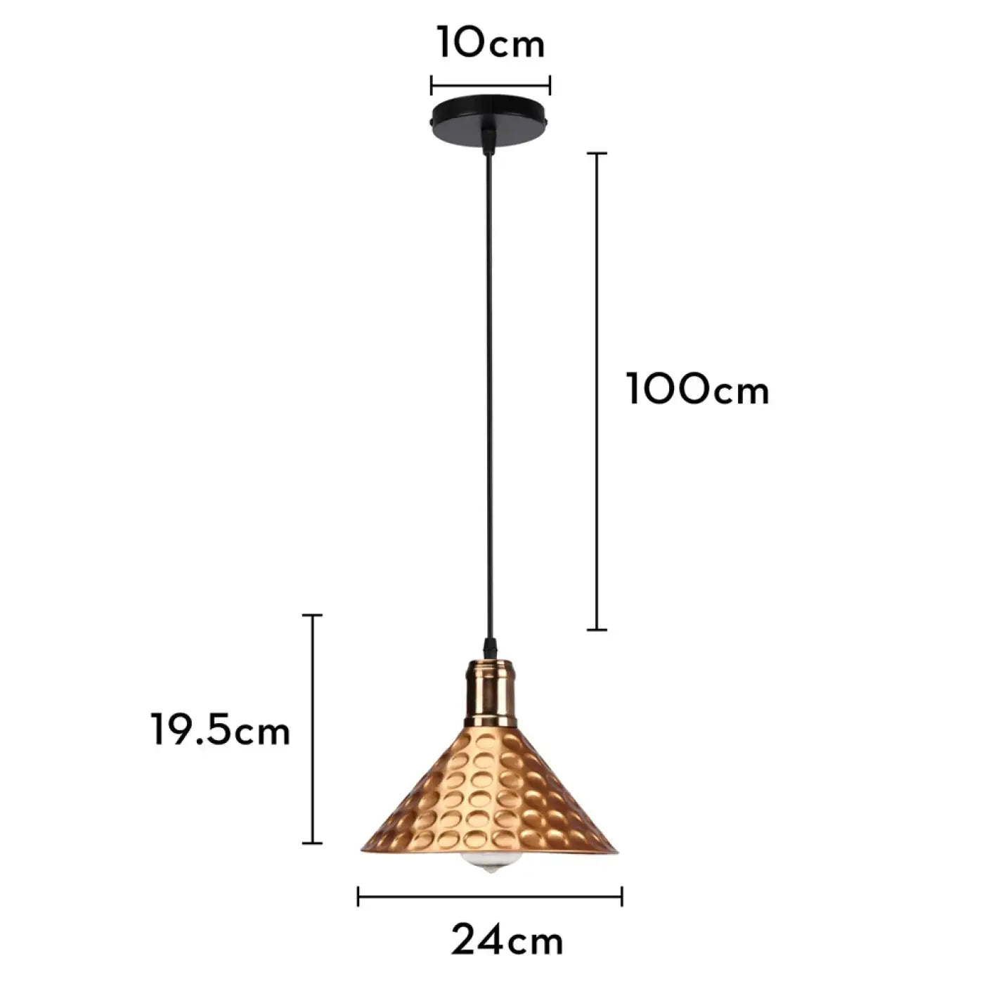 Suspension Design Cuivre Martelé Industriel
