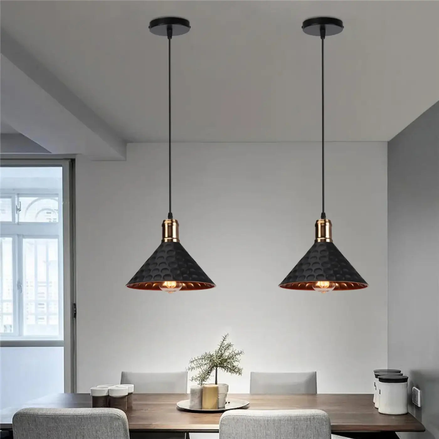 Suspension Design Cuivre Martelé Industriel