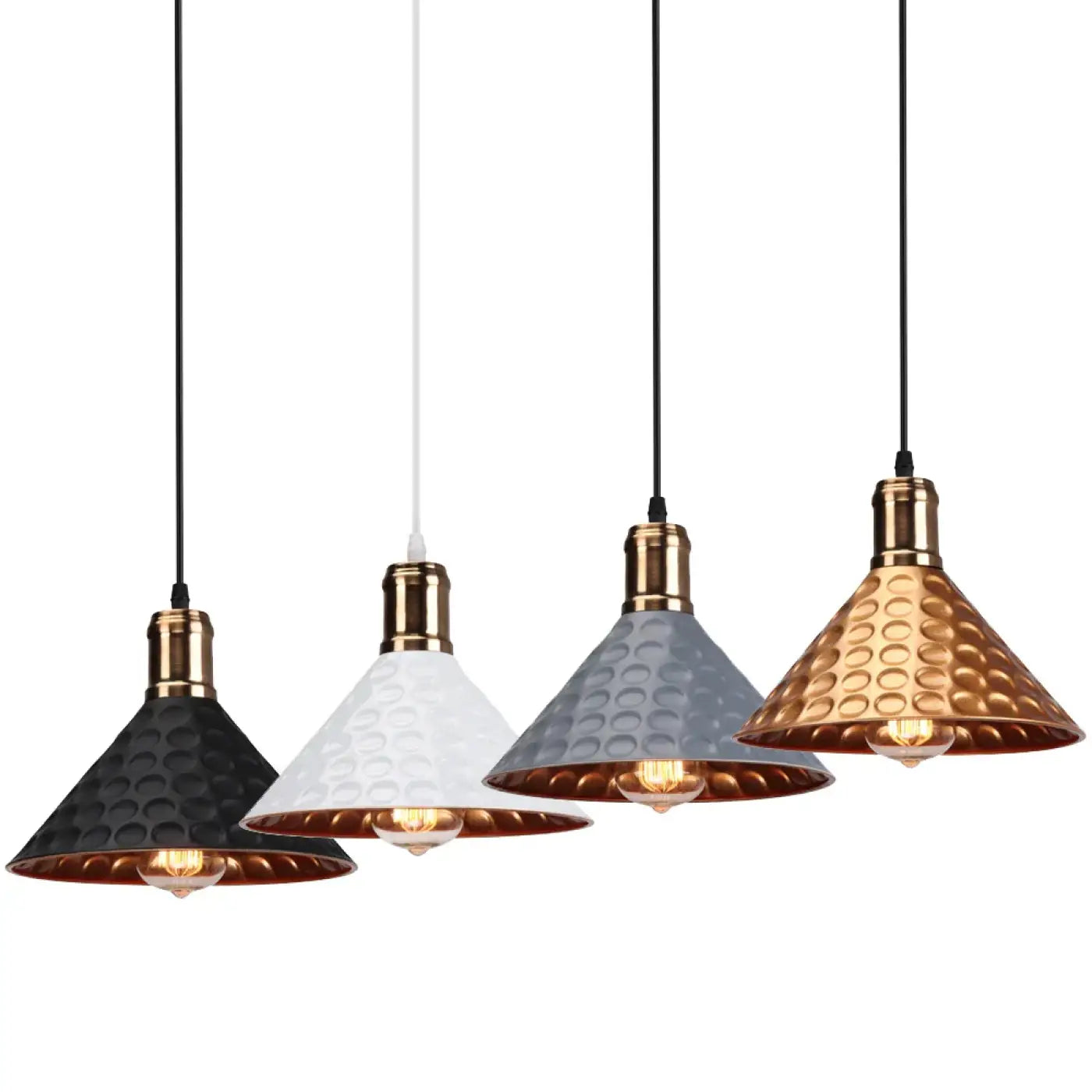 Suspension Design Cuivre Martelé Industriel