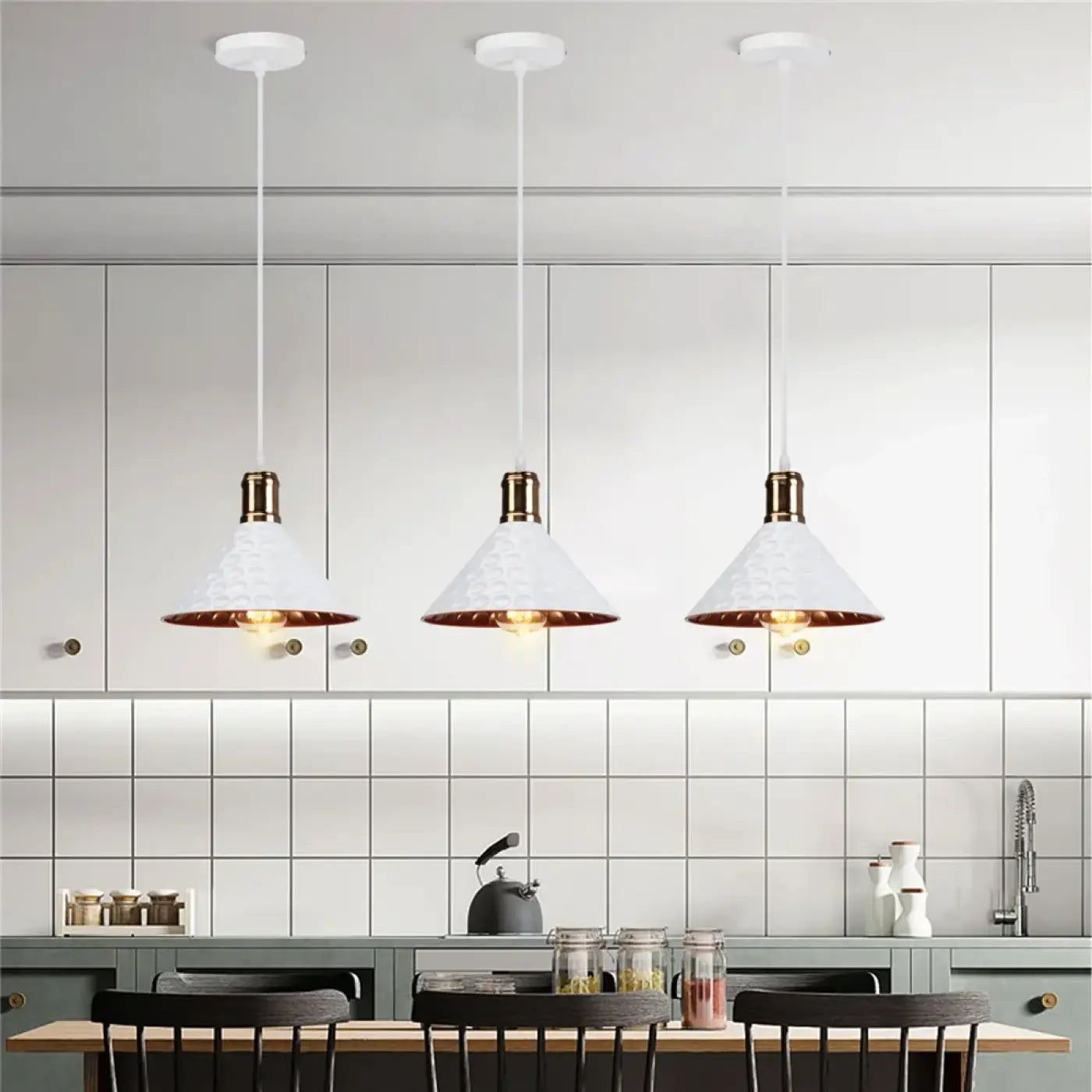 Suspension Design Cuivre Martelé Industriel