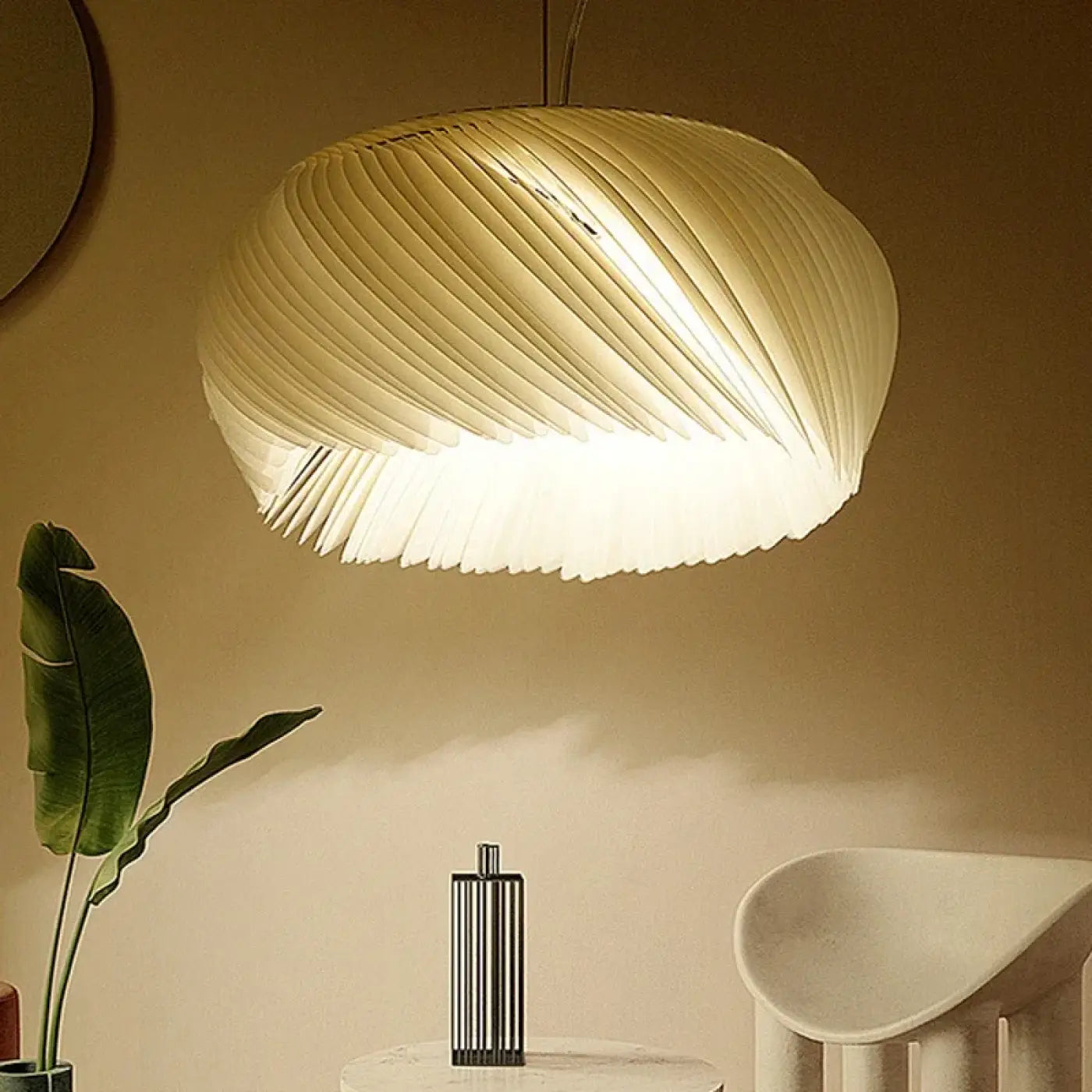 Suspension Design Organique Blanche LED