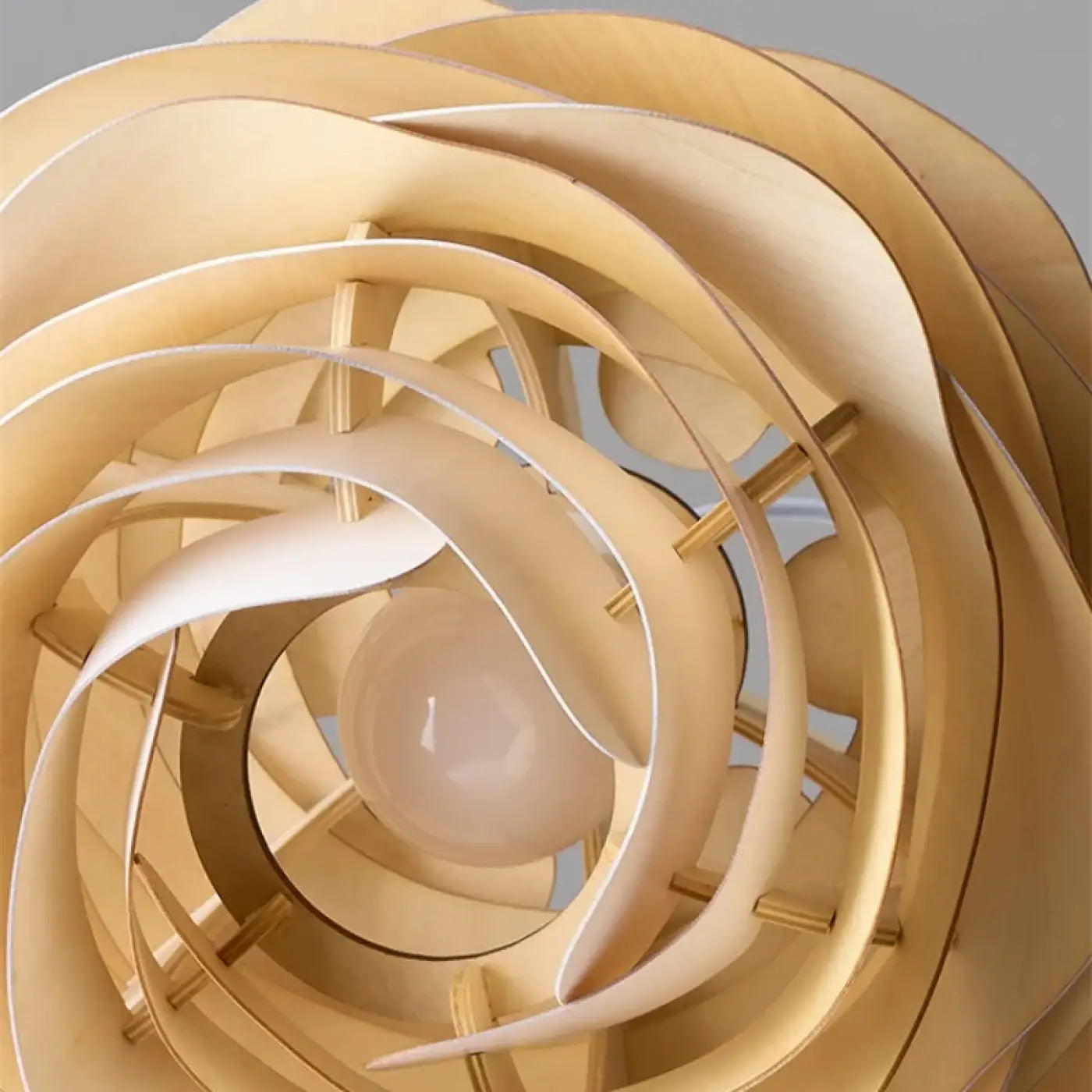 Suspension Design Ondulée Blanche Bois & Bambou