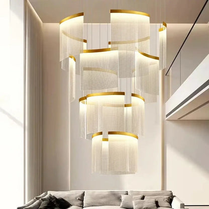 Suspension Dorée Cascade LED Design