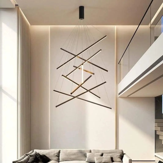Suspension Escalier XXL Design LED Noir