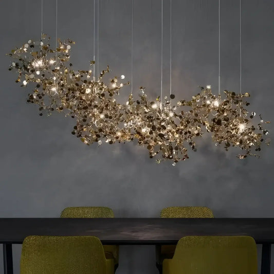 Suspension Design Dorée XXL Fils Métalliques