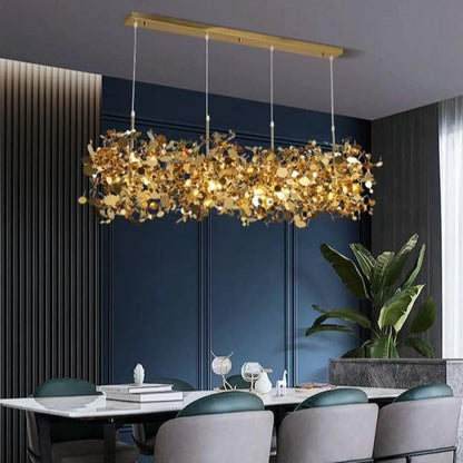 Suspension Design Dorée XXL Fils Métalliques