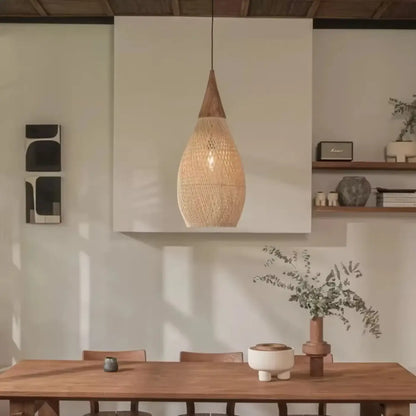 Suspension Goutte Rotin Naturel Ambiance Zen
