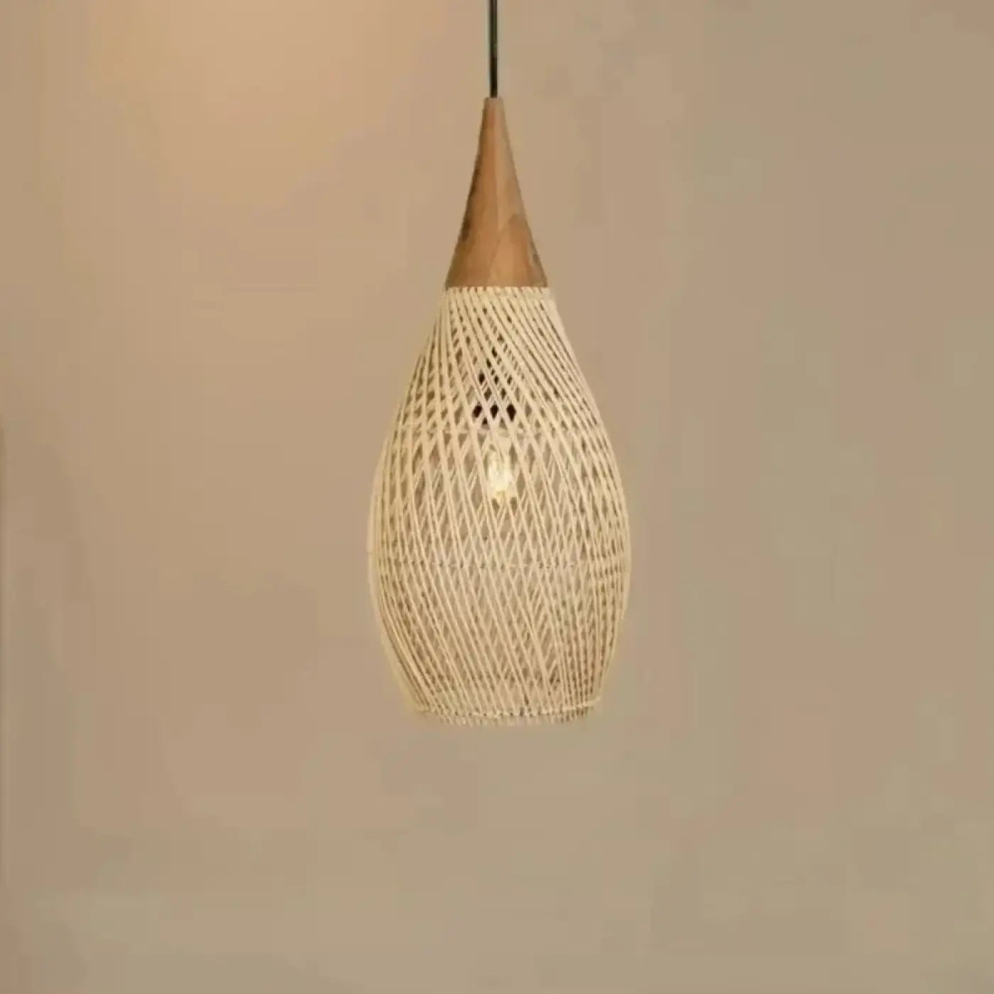 Suspension Goutte Rotin Naturel Ambiance Zen