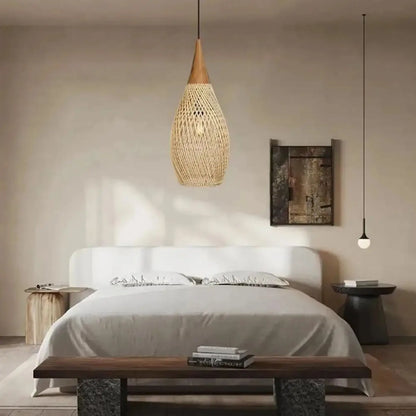 Suspension Goutte Rotin Naturel Ambiance Zen