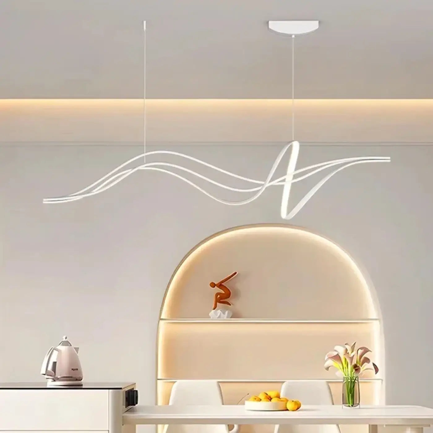 Suspension LED Design Ondulée Moderne
