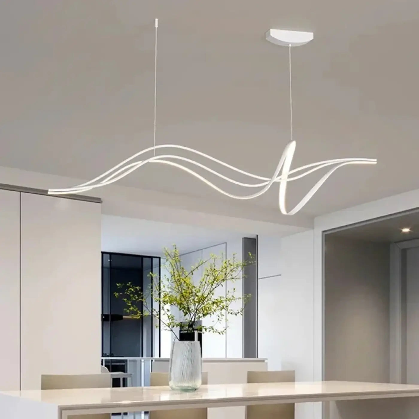 Suspension LED Design Ondulée Moderne
