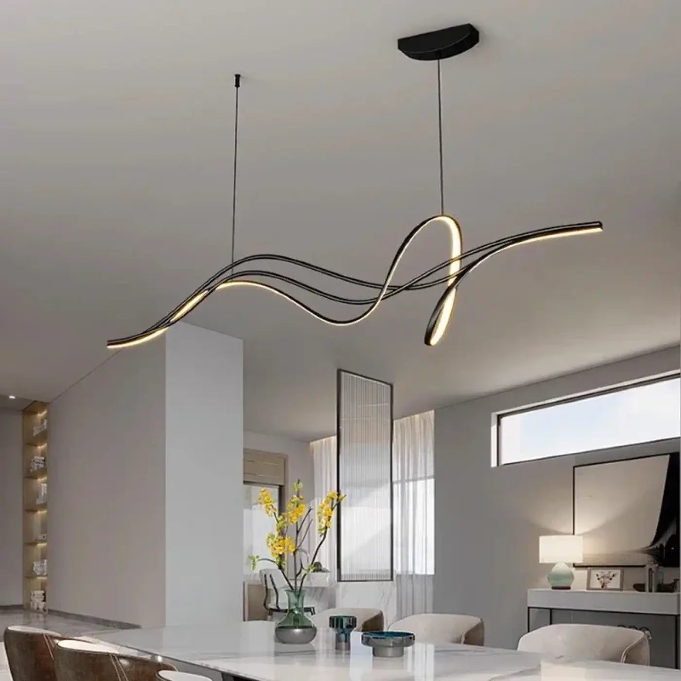Suspension LED Design Ondulée Moderne