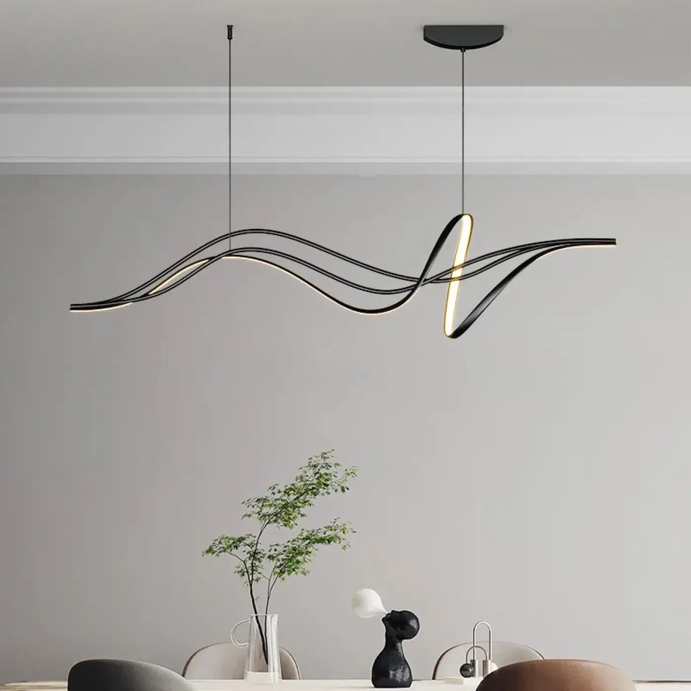 Suspension LED Design Ondulée Moderne
