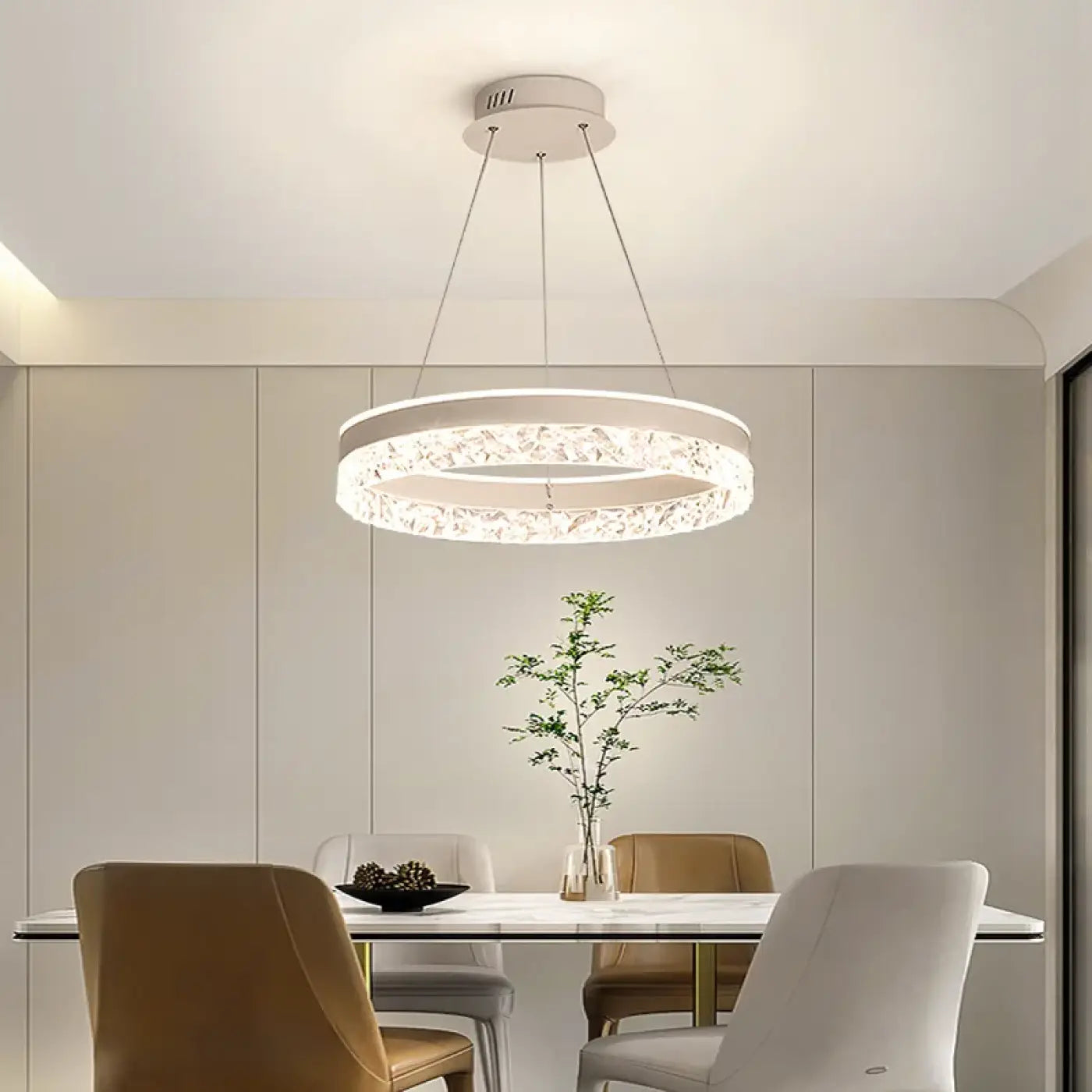 Suspension LED Cristal Ronde Moderne