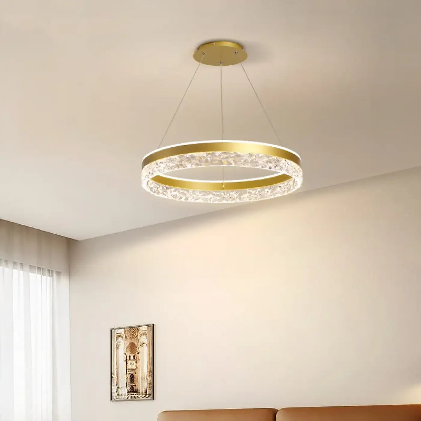 Suspension LED Cristal Ronde Moderne