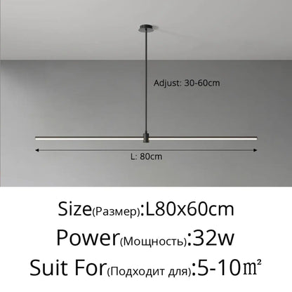 Suspension Linéaire LED Design Noir
