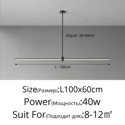Suspension Linéaire LED Design Noir