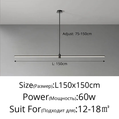 Suspension Linéaire LED Design Noir