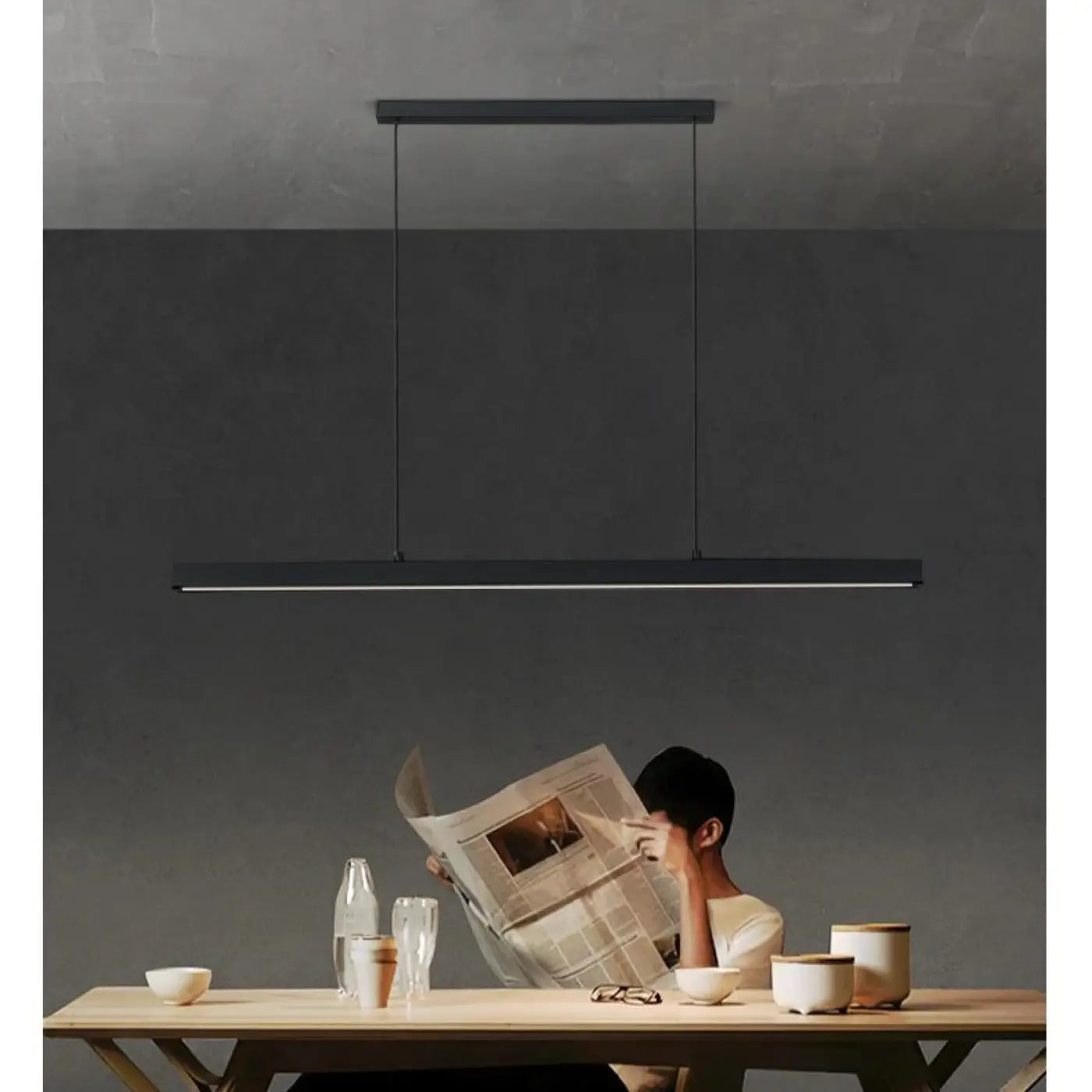 Suspension LED Design Moderne Noire