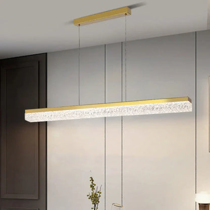 Suspension Linéaire Cristal Moderne Noir & Doré