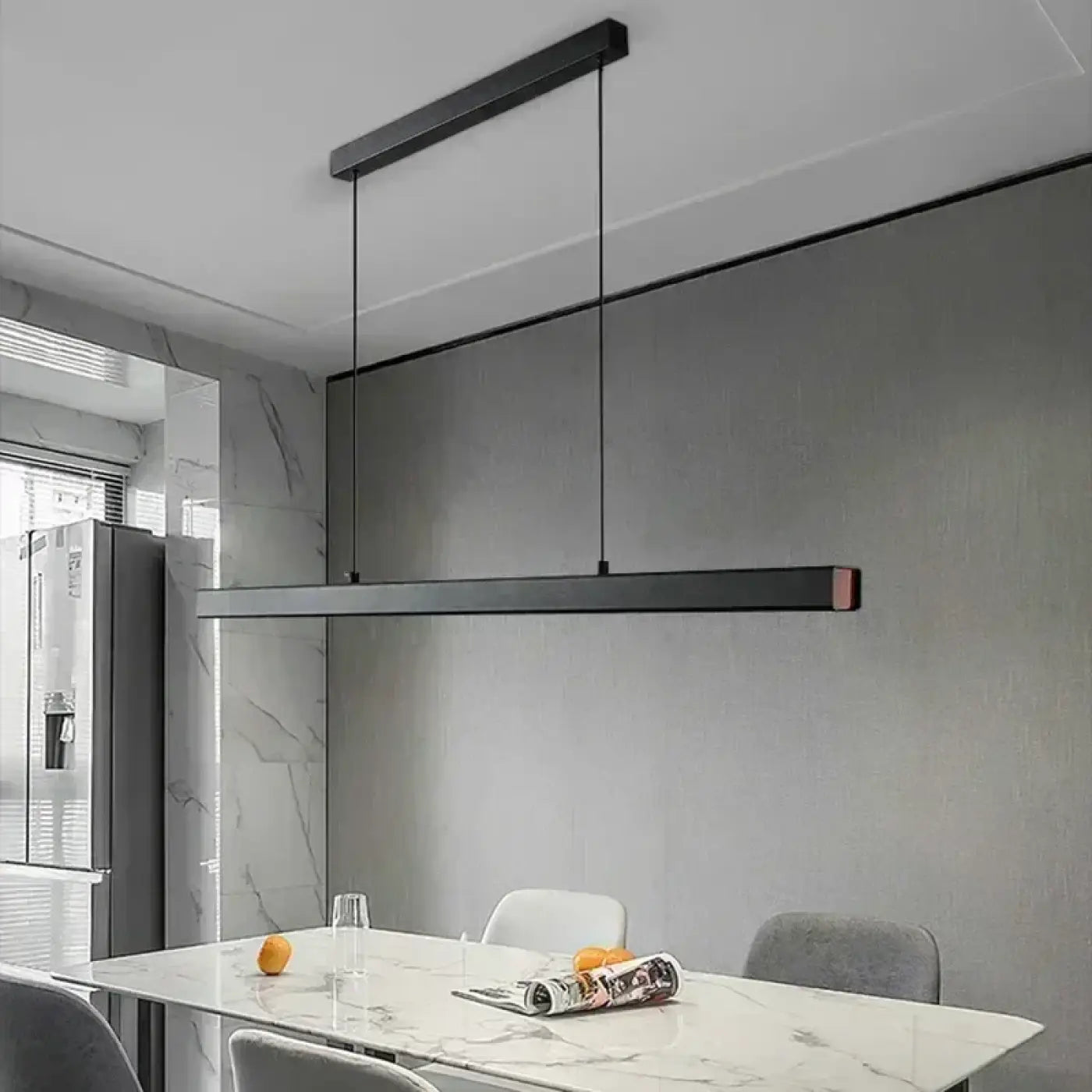Suspension Linéaire LED Design Minimaliste Noir/Blanc