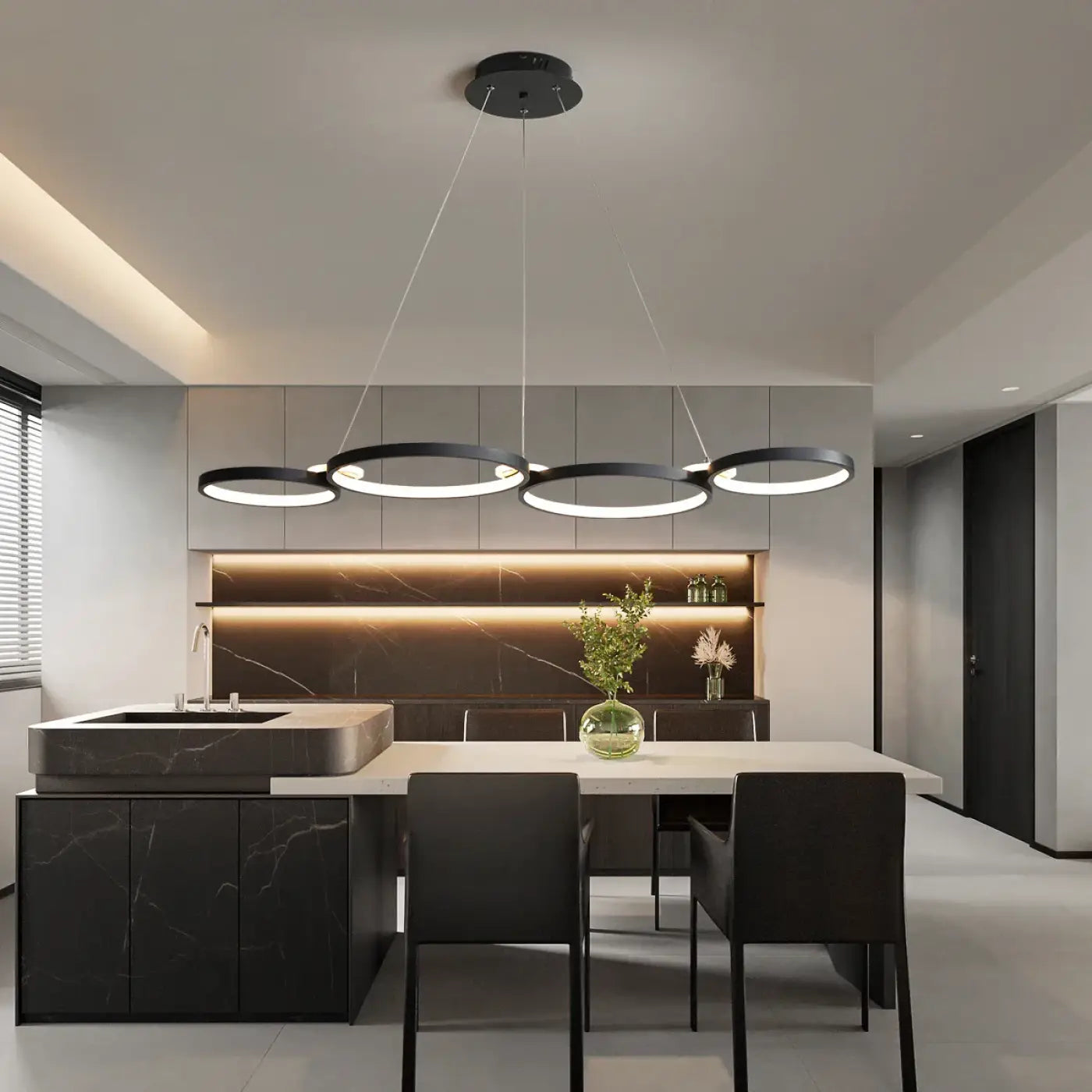 Suspension Anneaux LED Design Moderne & Chic