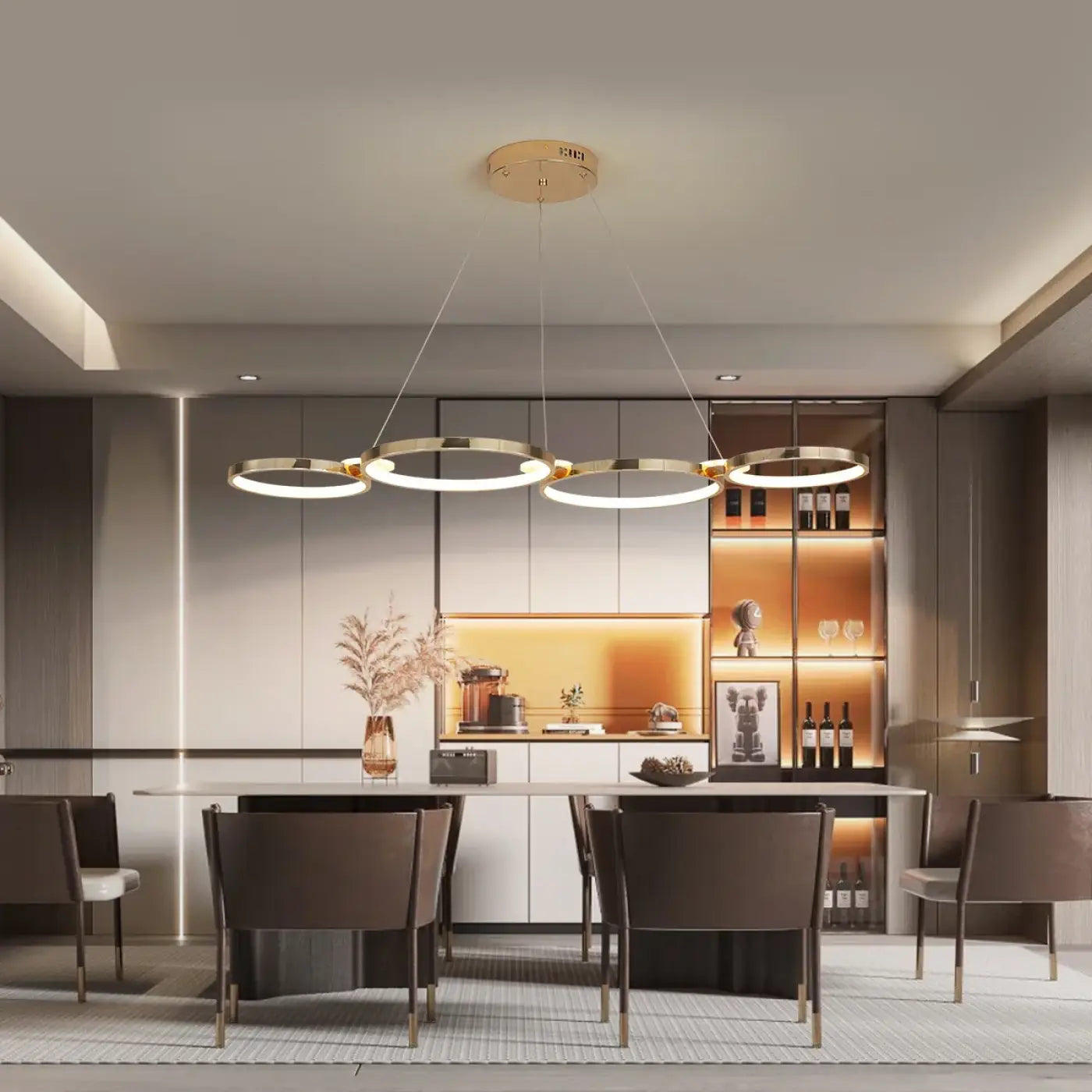Suspension Anneaux LED Design Moderne & Chic