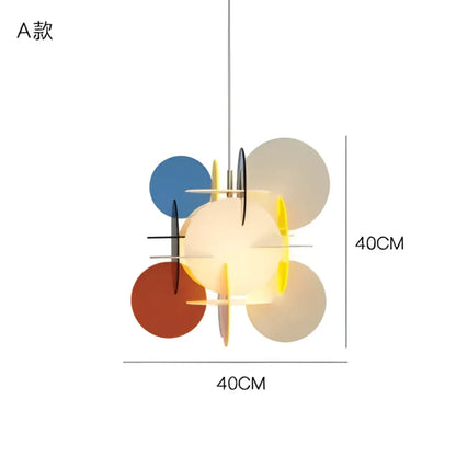 Suspension Luminaire Cercle Coloré Design LED
