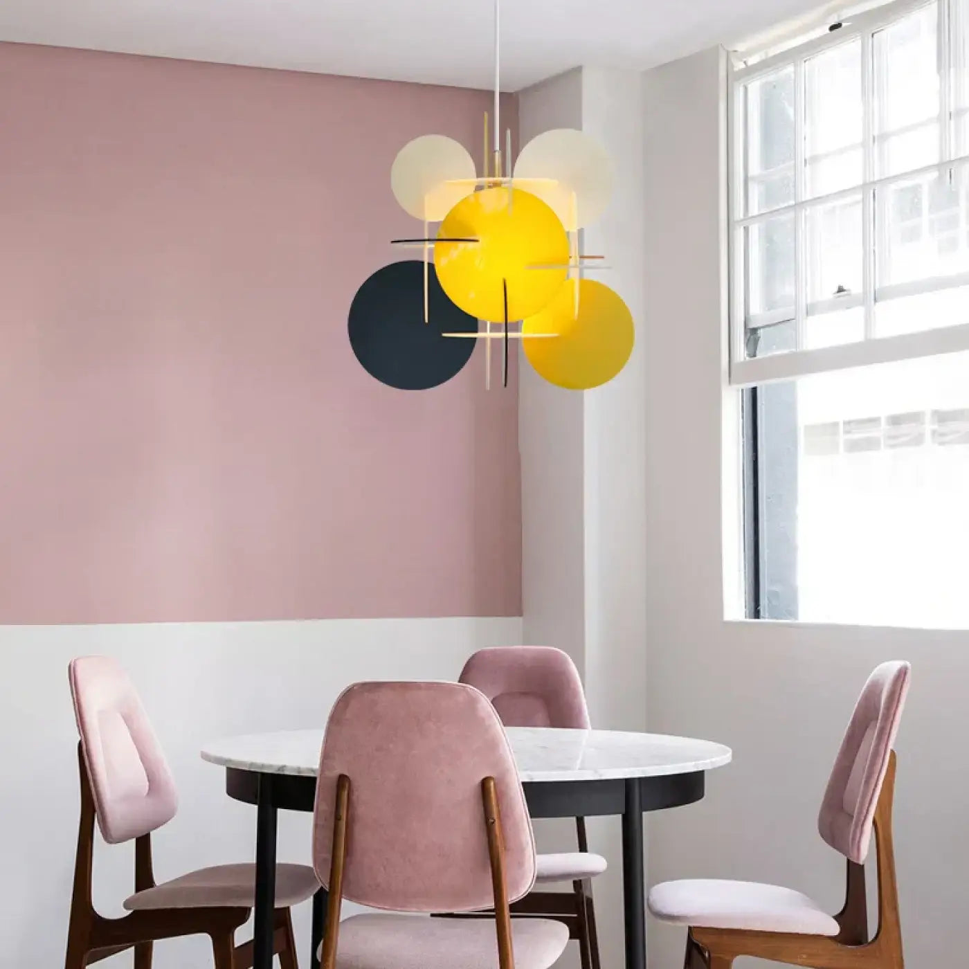 Suspension Luminaire Cercle Coloré Design LED