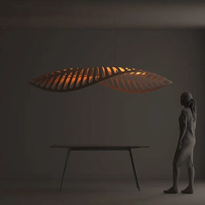 Suspension Design Futuriste Bambou Naturel