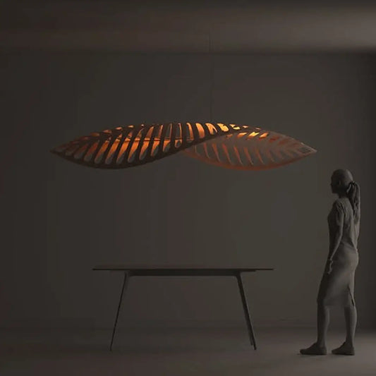 Suspension Design Futuriste Bambou Naturel