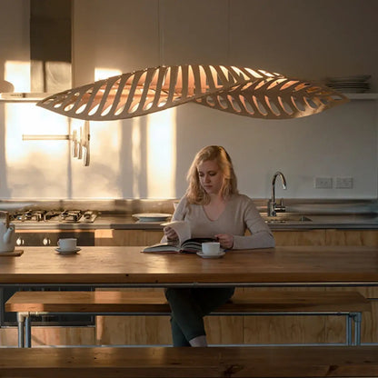 Suspension Design Futuriste Bambou Naturel