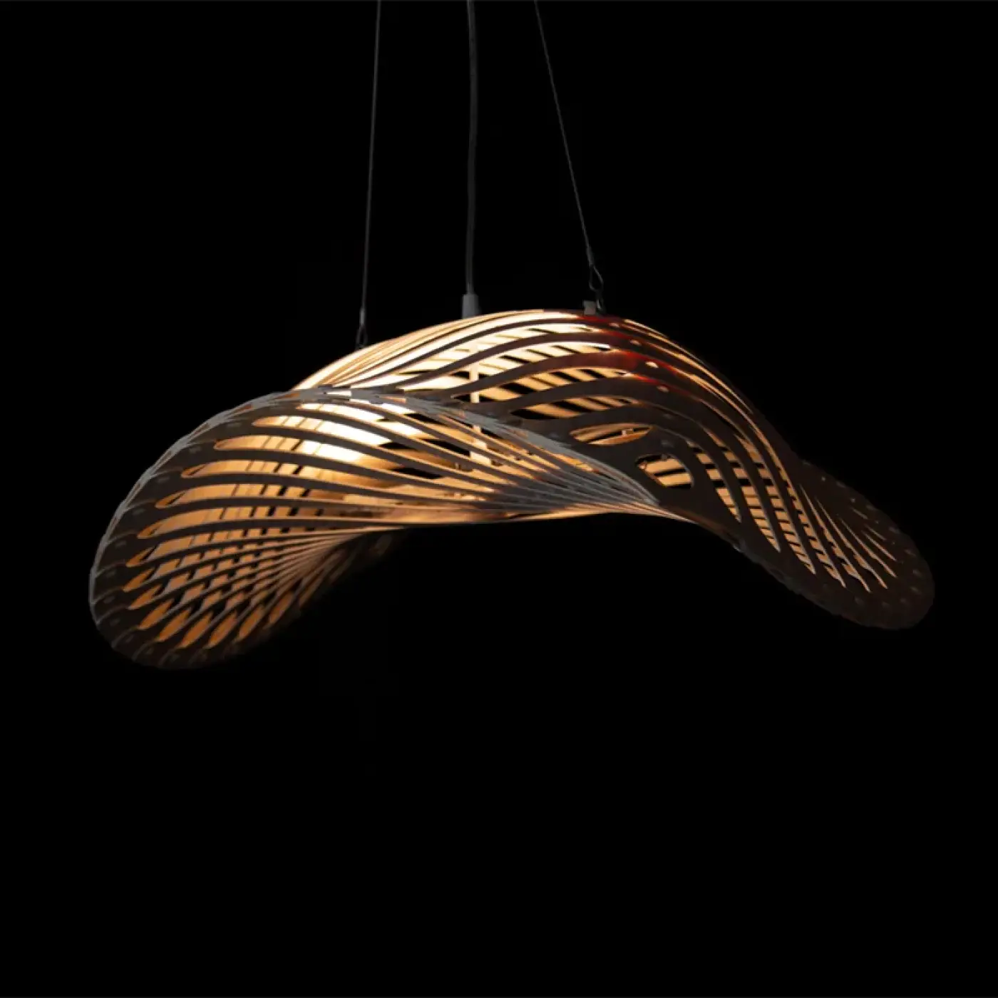 Suspension Design Futuriste Bambou Naturel