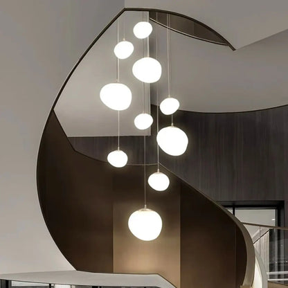 Suspension Luminaire Blanche Design pour Escalier