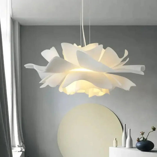 Suspension Fleur Blanche LED Design Floral