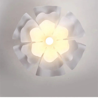 Suspension Fleur Blanche LED Design Floral