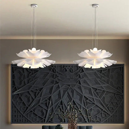 Suspension Fleur Blanche LED Design Floral