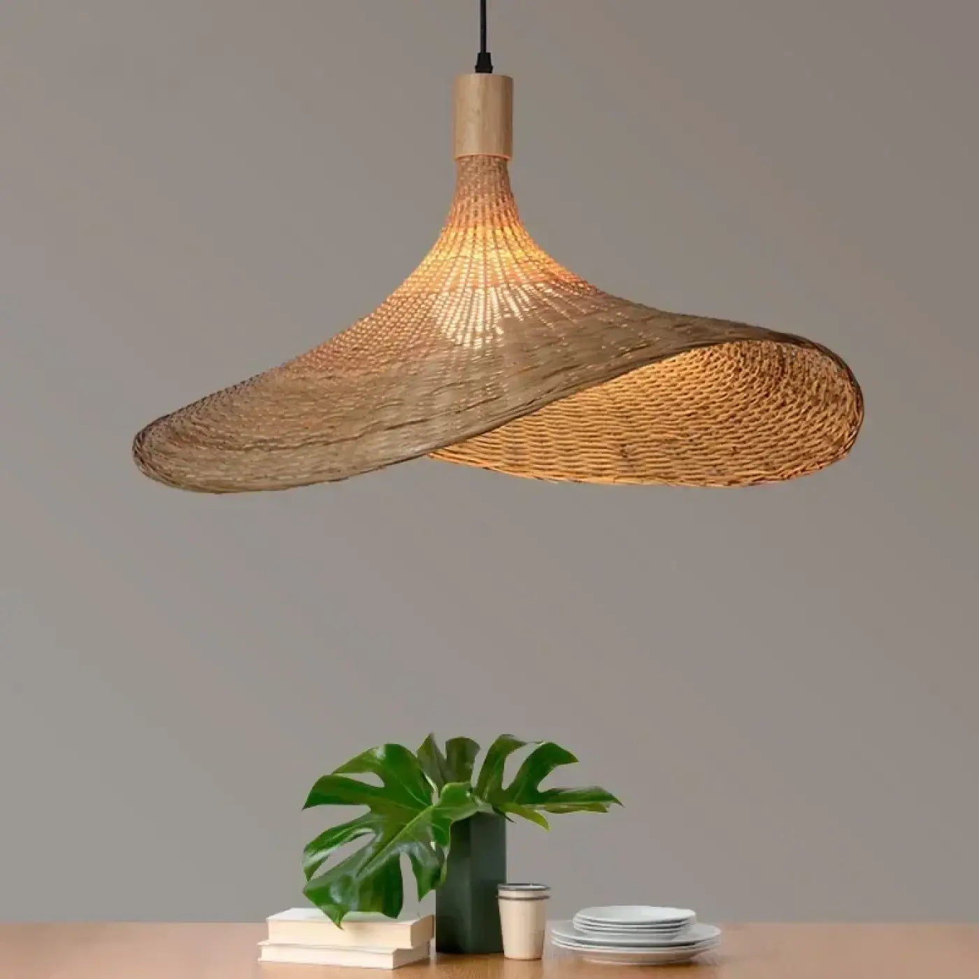 Suspension Bois & Rotin : Ambiance Naturelle & Chic
