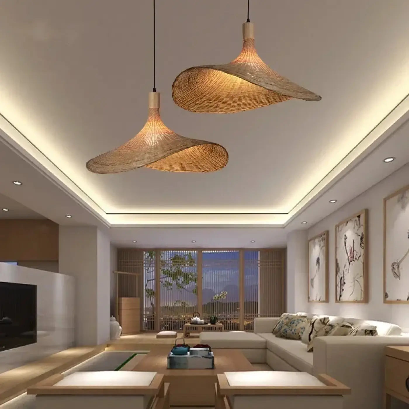 Suspension Bois & Rotin : Ambiance Naturelle & Chic