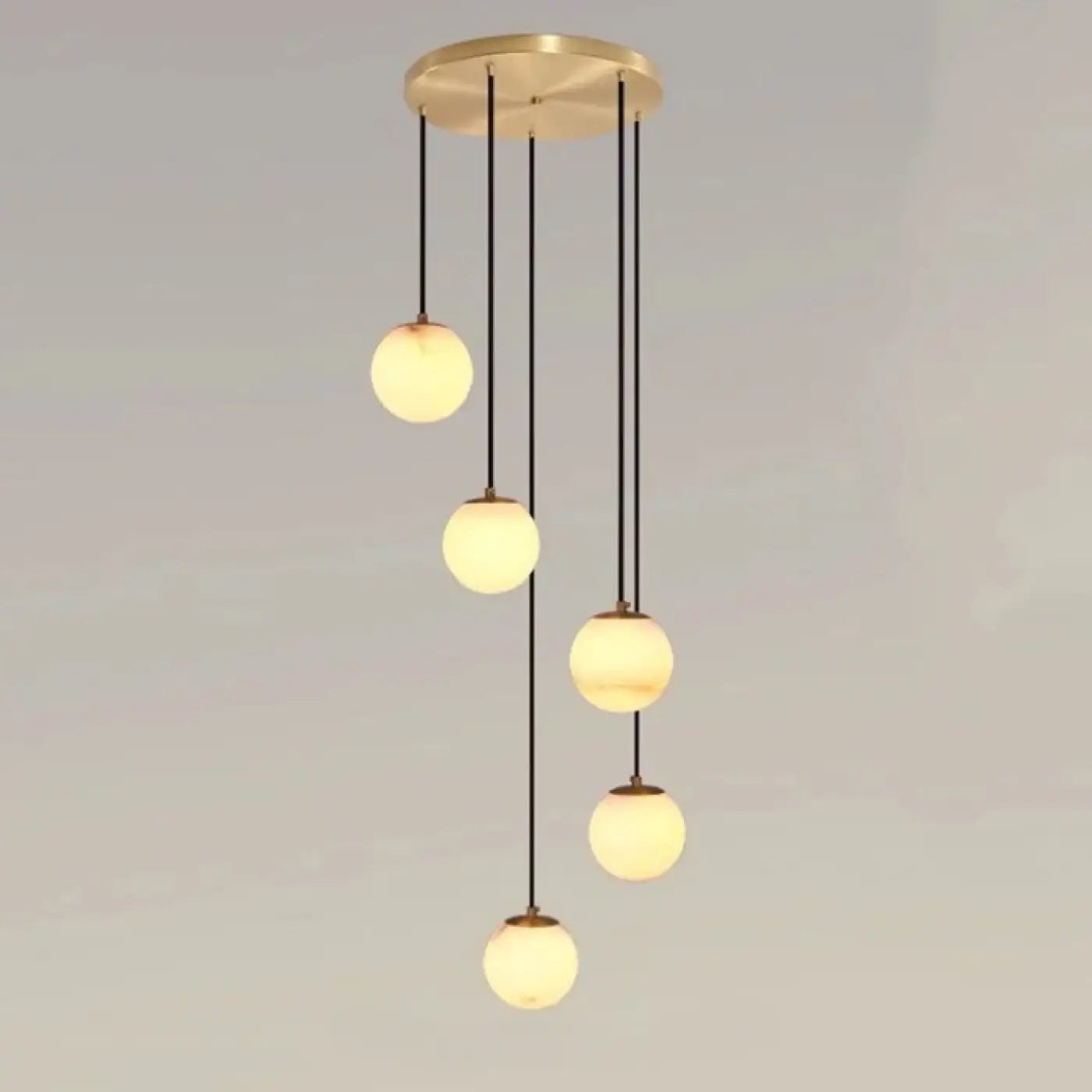 Suspension Cascade Lumineuse Design Sphères