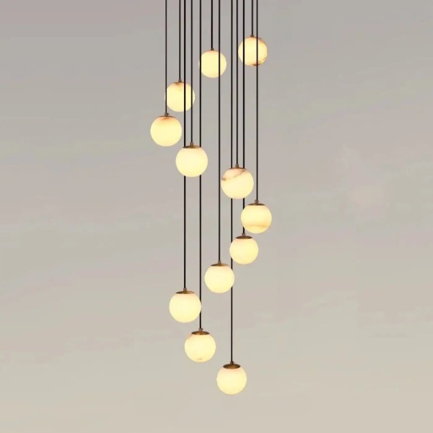 Suspension Cascade Lumineuse Design Sphères