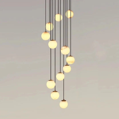 Suspension Cascade Lumineuse Design Sphères