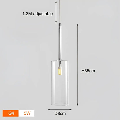 Suspension Design Cylindres Verre Lumineux