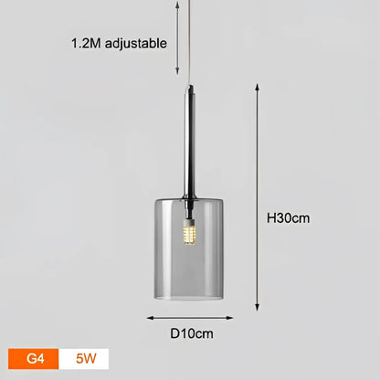 Suspension Design Cylindres Verre Lumineux