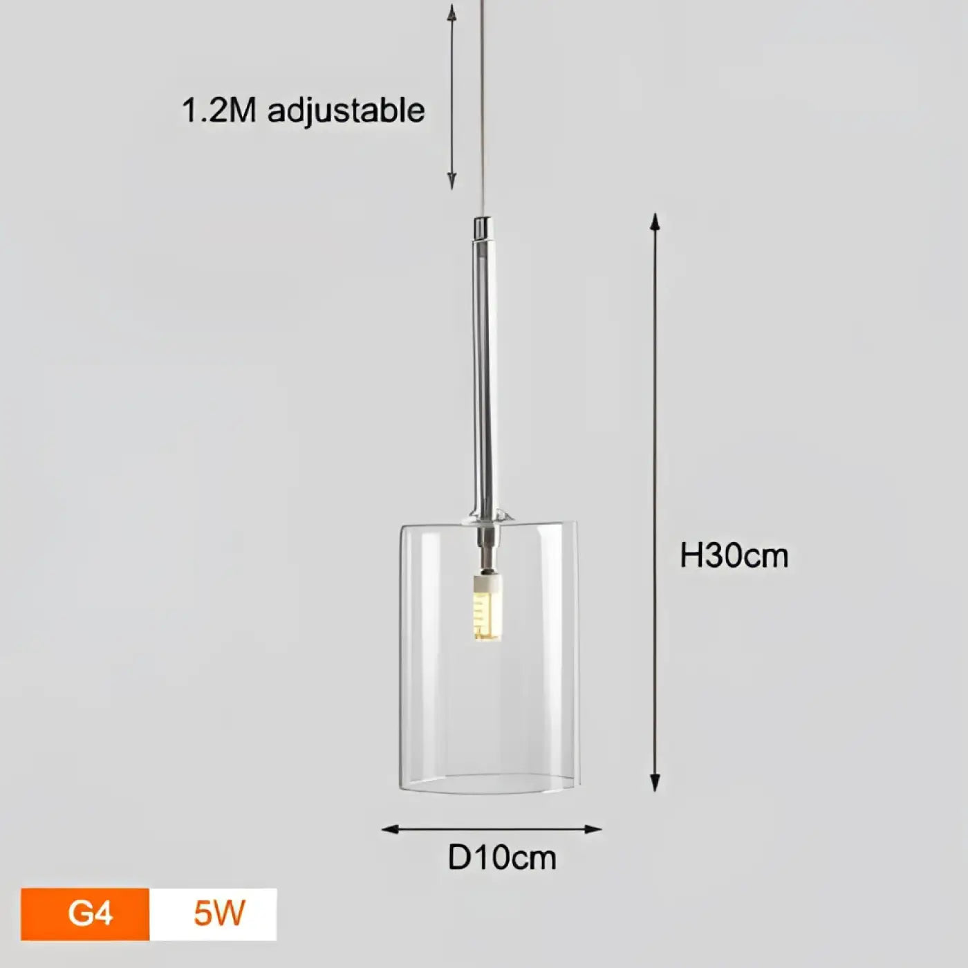 Suspension Design Cylindres Verre Lumineux