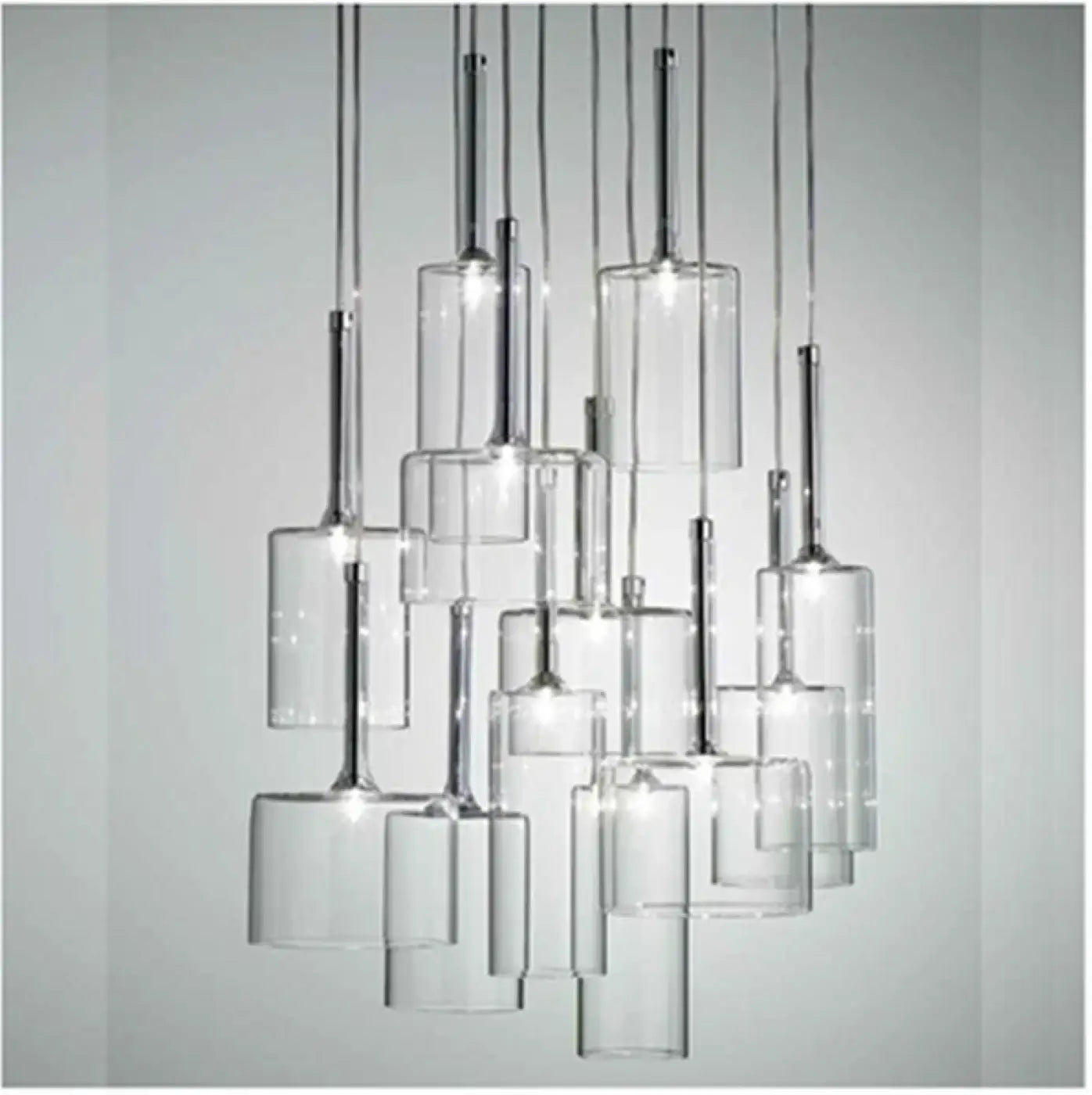 Suspension Design Cylindres Verre Lumineux