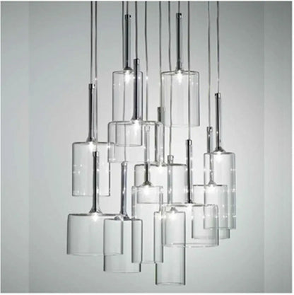 Suspension Design Cylindres Verre Lumineux
