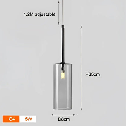 Suspension Design Cylindres Verre Lumineux