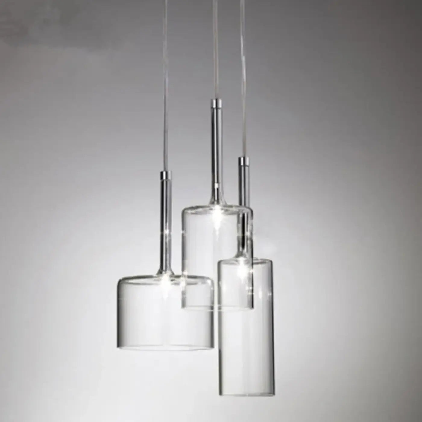 Suspension Design Cylindres Verre Lumineux