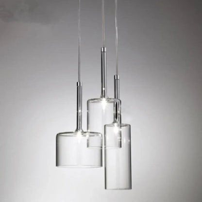 Suspension Design Cylindres Verre Lumineux